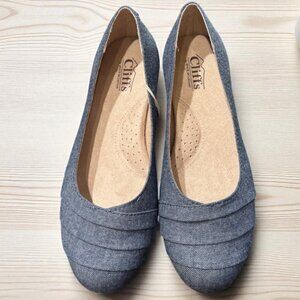 NWT  Cliffs Clara Ballet Flats | Size: 7.5 Wide | Denim Blue